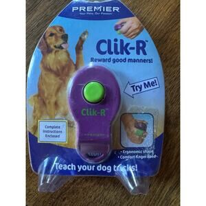 NEW Premier Clik-R Dog Training Clicker Purple/Green NEW Sealed Package